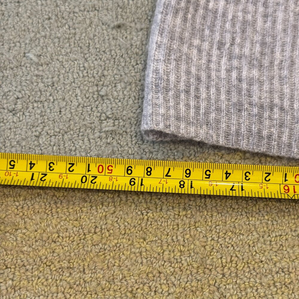 Lark & Ro 100% Cashmere Off Shoulder Ribbed Sweater Gray Size Large - Picture 10 of 15